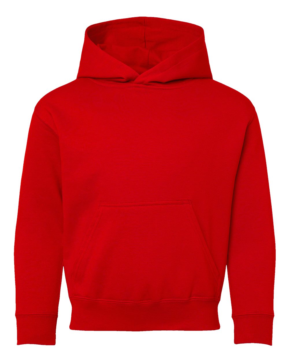 Front View of Red Youth Fleece Hoodie - 2296