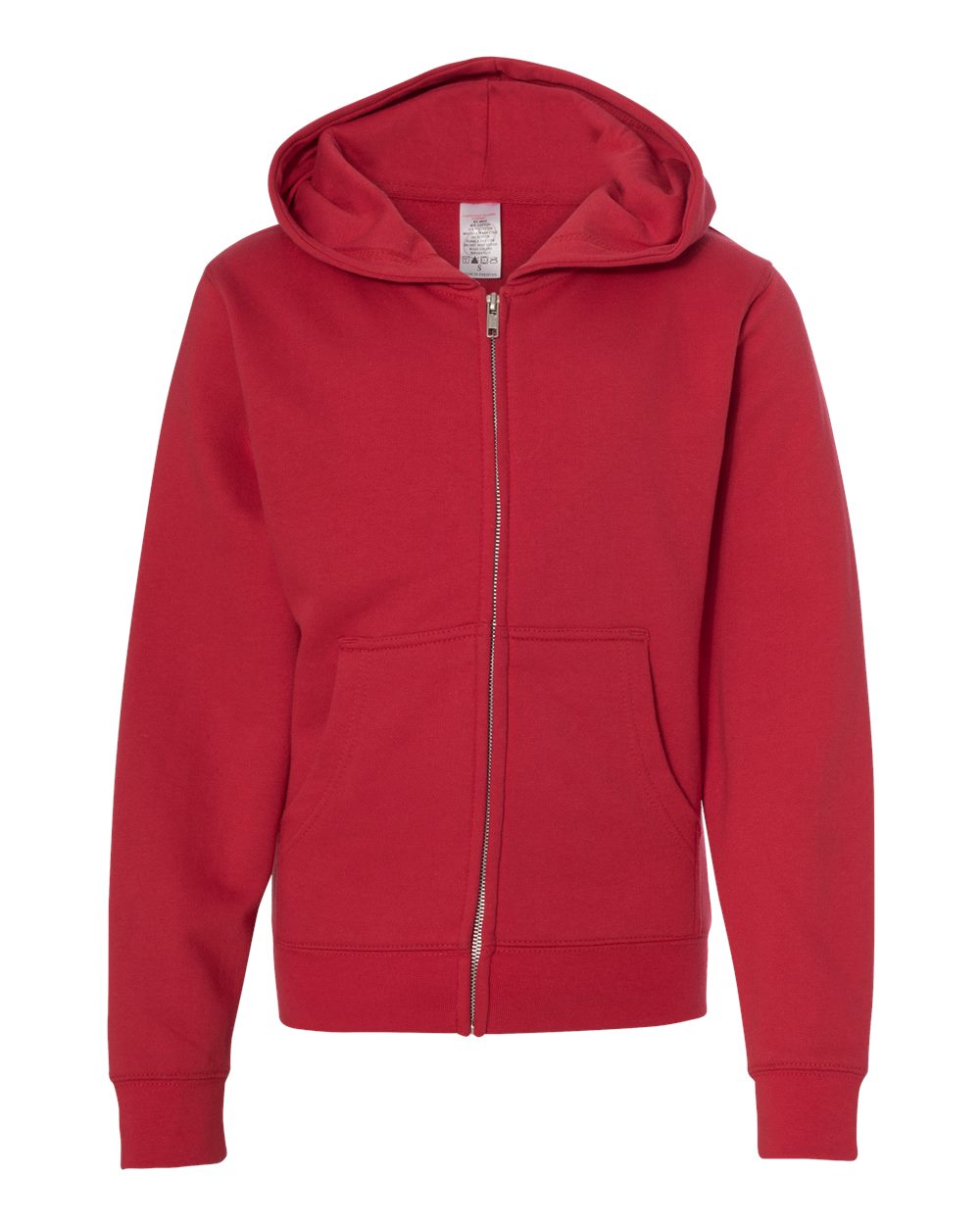 Red Youth Midweight Full-Zip Hooded Sweatshirt - SS4001YZ