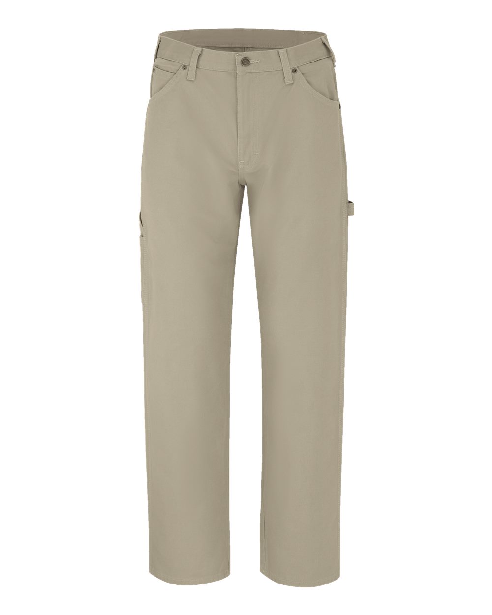 Front View of Rinsed Desert Sand - 37 Unhemmed Duck Carpenter Jeans - Extended Sizes - 1933EXT