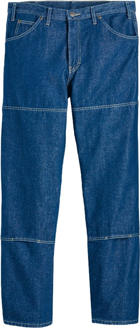 Front View of Rinsed Indigo Blue - 30I Industrial Double Knee Jeans - Odd Sizes - LD20ODD