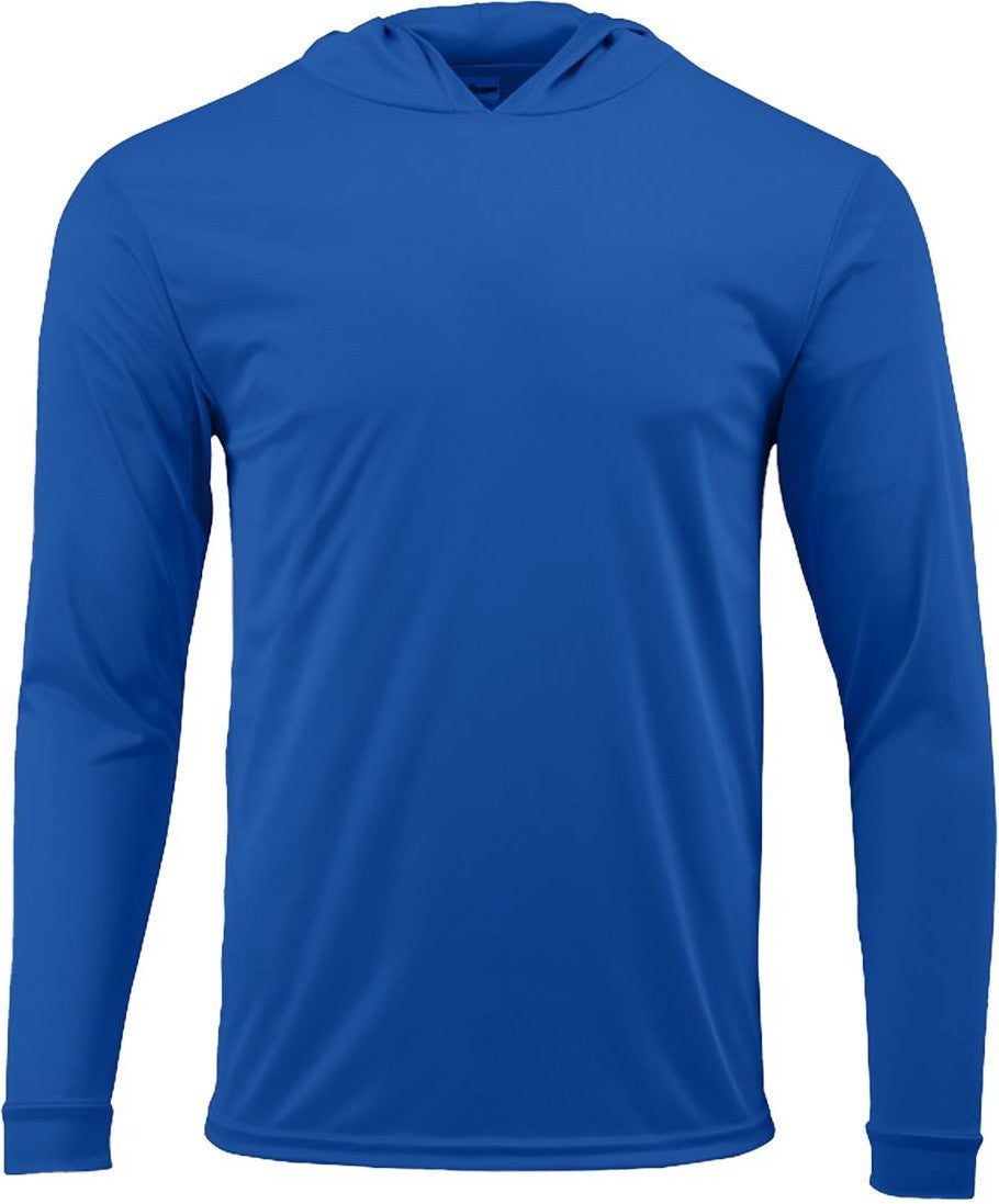Front View of Royal Bahama Performance Hooded Long Sleeve T-Shirt - 220