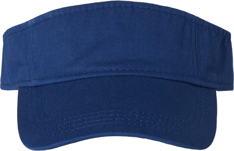 Front View of Royal Blue Bio-Washed Visor - VC500