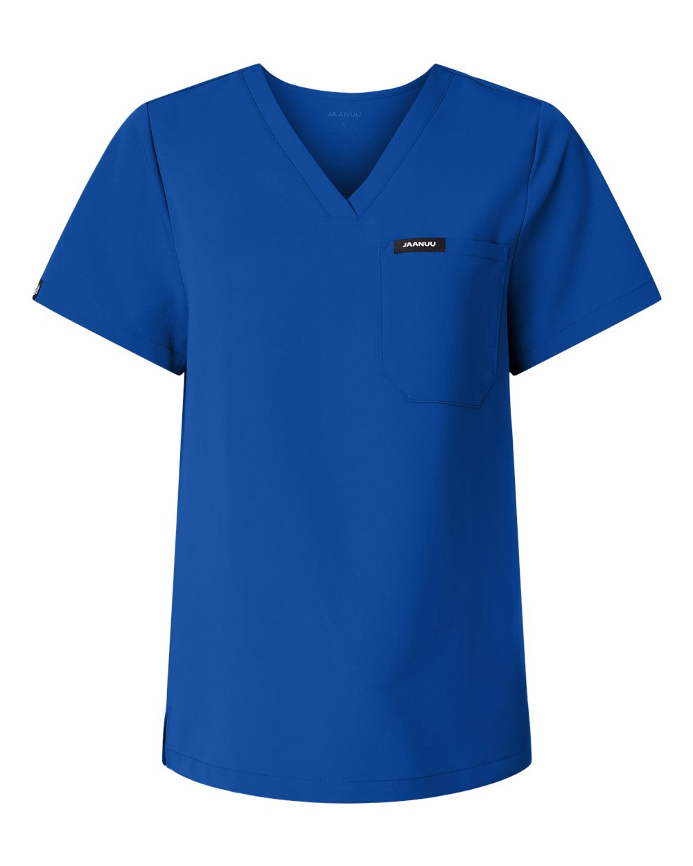Front View of Royal Blue Women's Rhena Essential 1-Pocket Scrub V-Neck Top - W10001