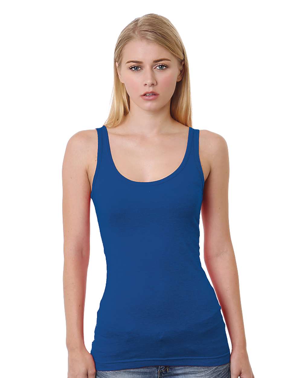 Front View of Royal Blue Women's USA-Made Tank Top - 3410