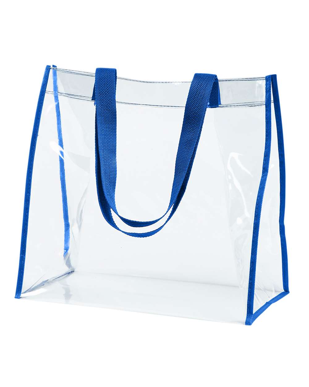 Front View of Royal Clear PVC Tote - BE252