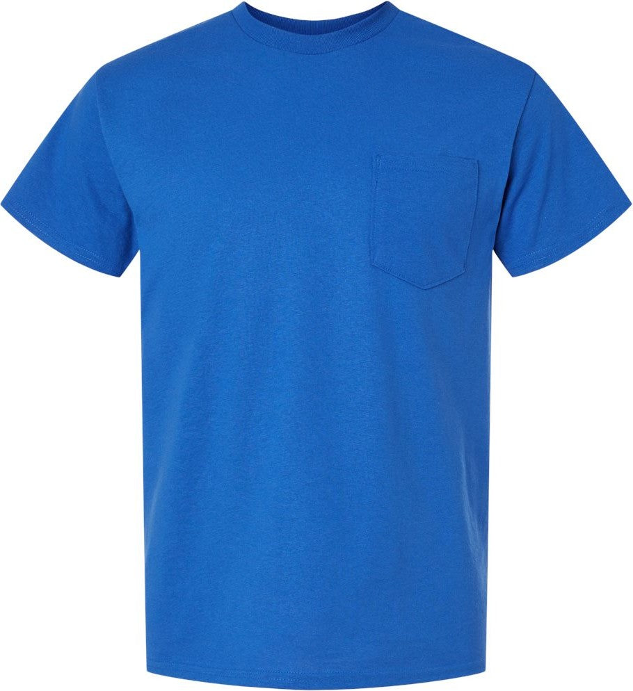 Front View of Royal DryBlend® Pocket T-Shirt - 8300