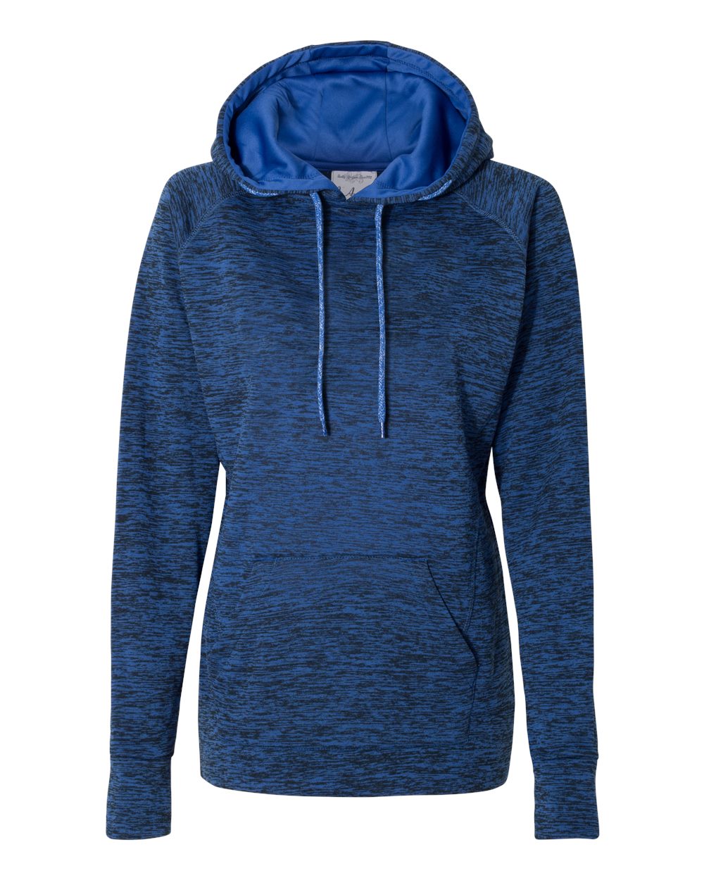 Front View of Royal Fleck/ Royal Women’s Cosmic Fleece Hooded Sweatshirt - 8616