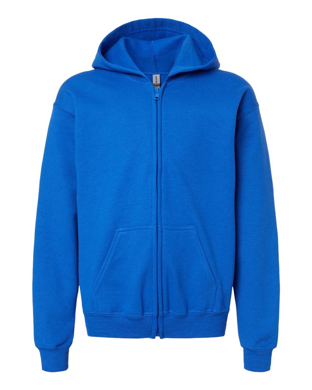 Front View of Royal Heavy Blend™ Youth Full-Zip Hooded Sweatshirt - 18600B