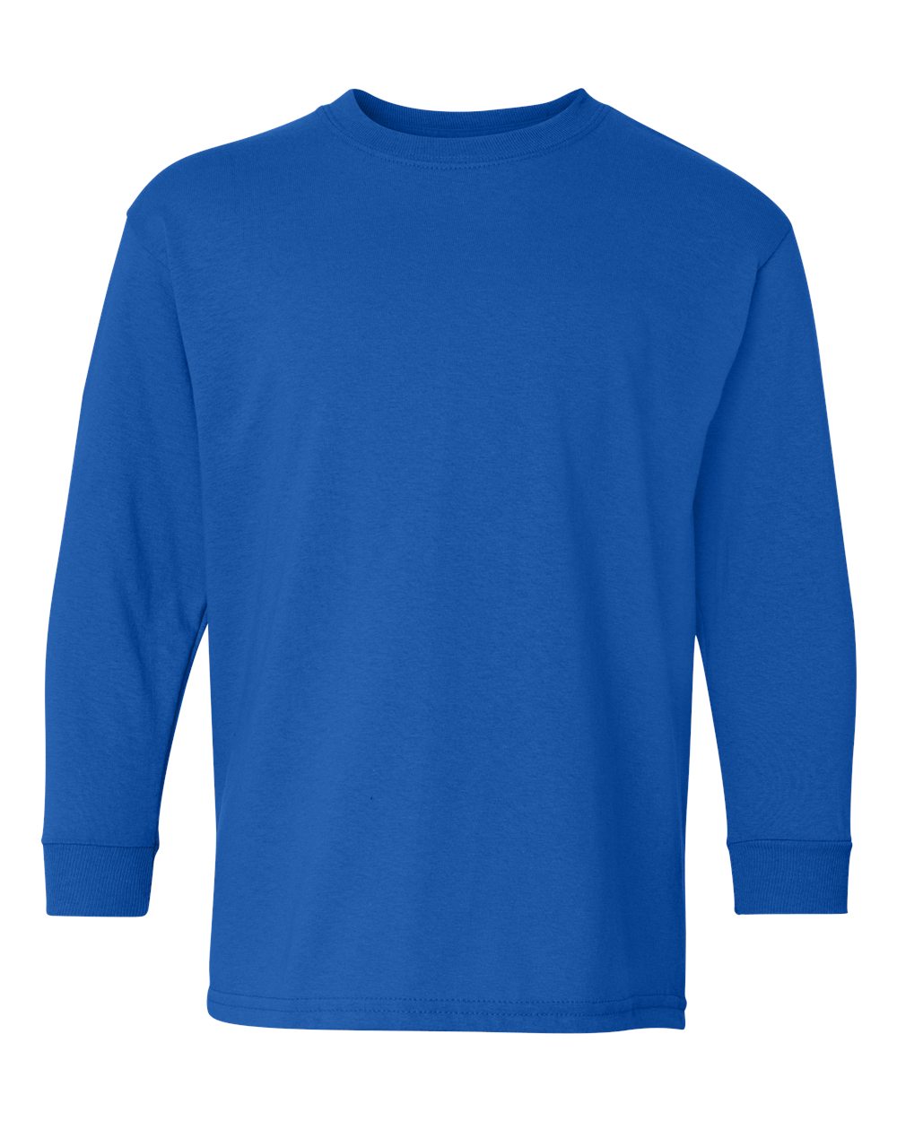 Front View of Royal Heavy Cotton™ Youth Long Sleeve T-Shirt - 5400B