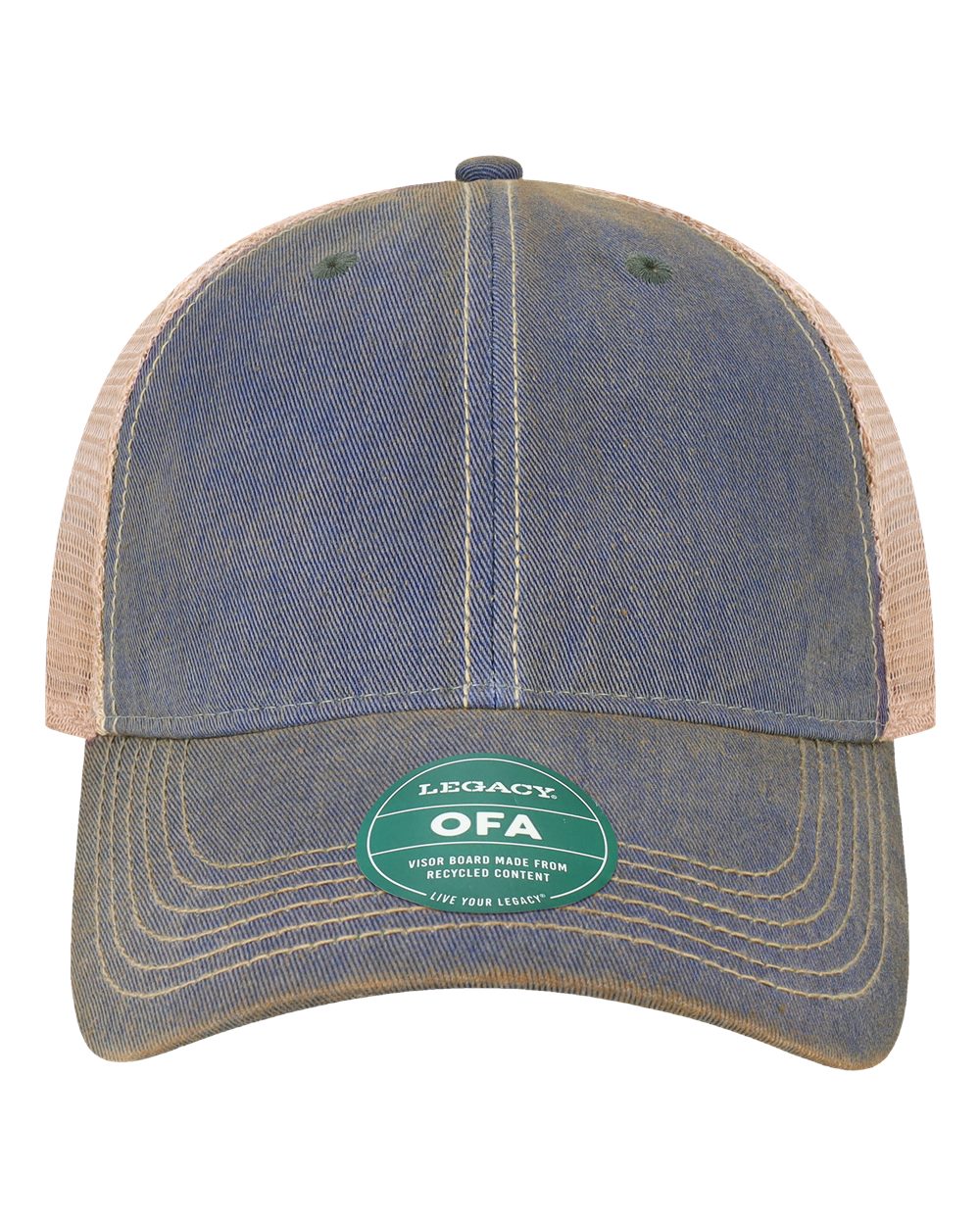 Front View of Royal/ Khaki Old Favorite Trucker Cap - OFA