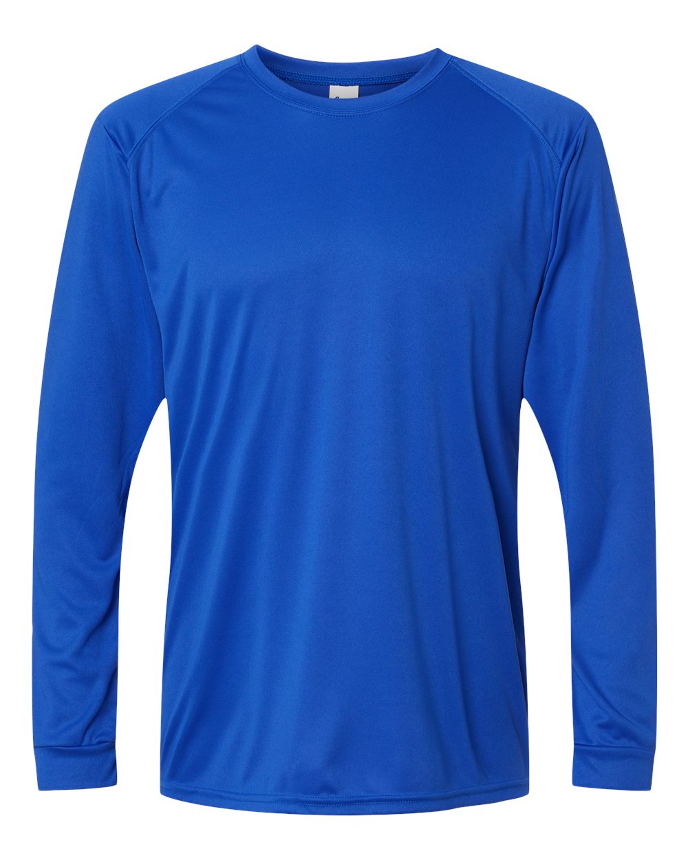 Front View of Royal Long Islander Performance Long Sleeve T-Shirt - 210