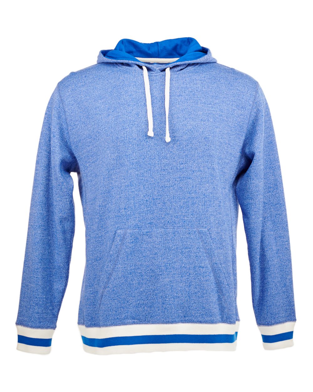 Front View of Royal Pepper Peppered Fleece Lapover Hooded Sweatshirt - 8701