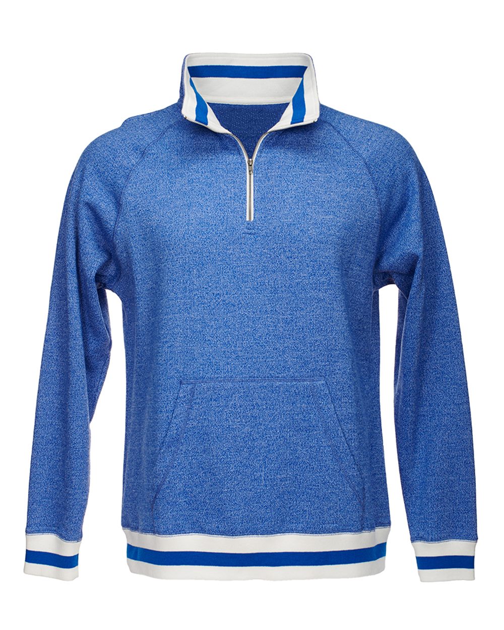 Front View of Royal Pepper Peppered Fleece Quarter-Zip Sweatshirt - 8703