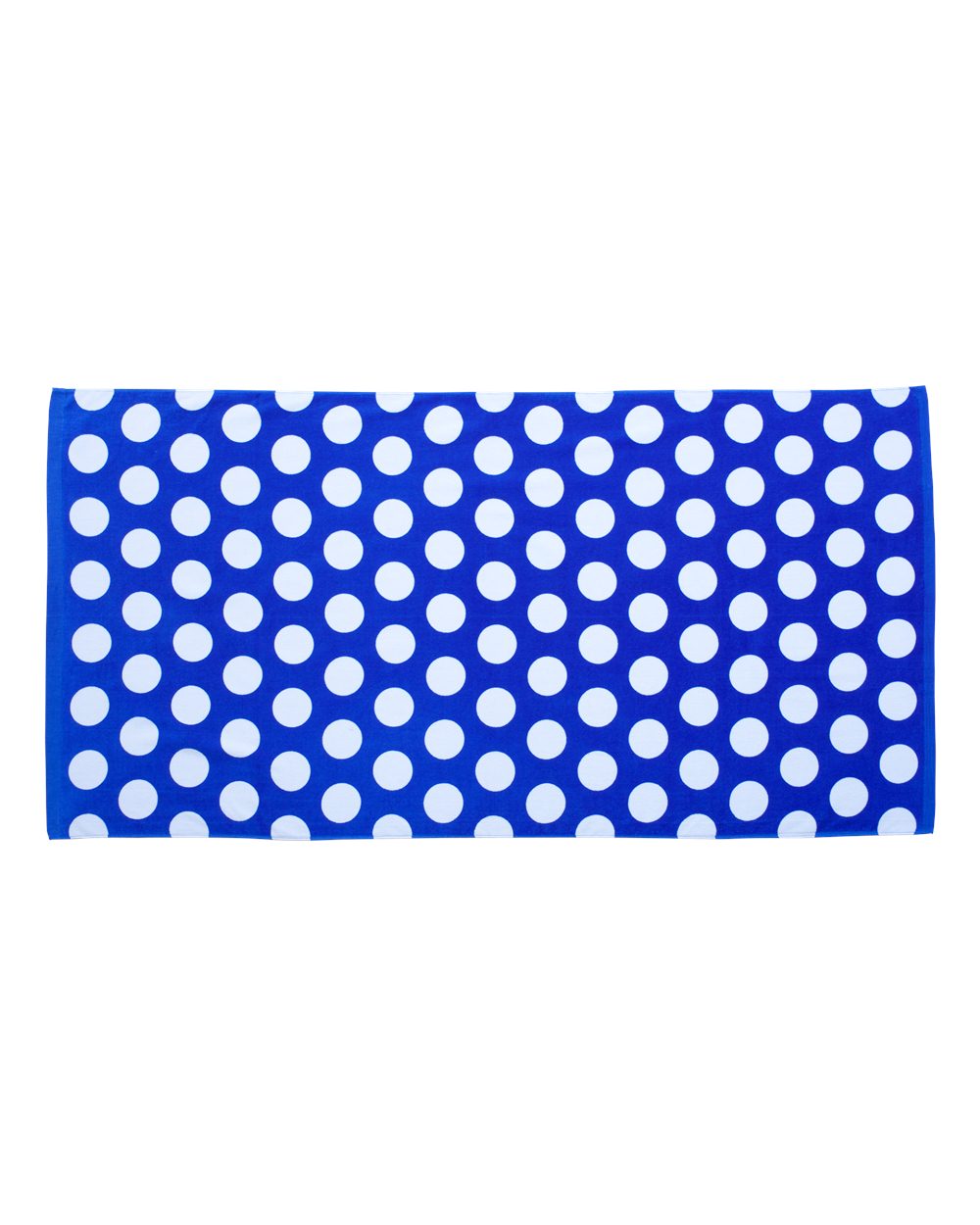 Front View of Royal Polka Dot Velour Beach Towel - C3060P