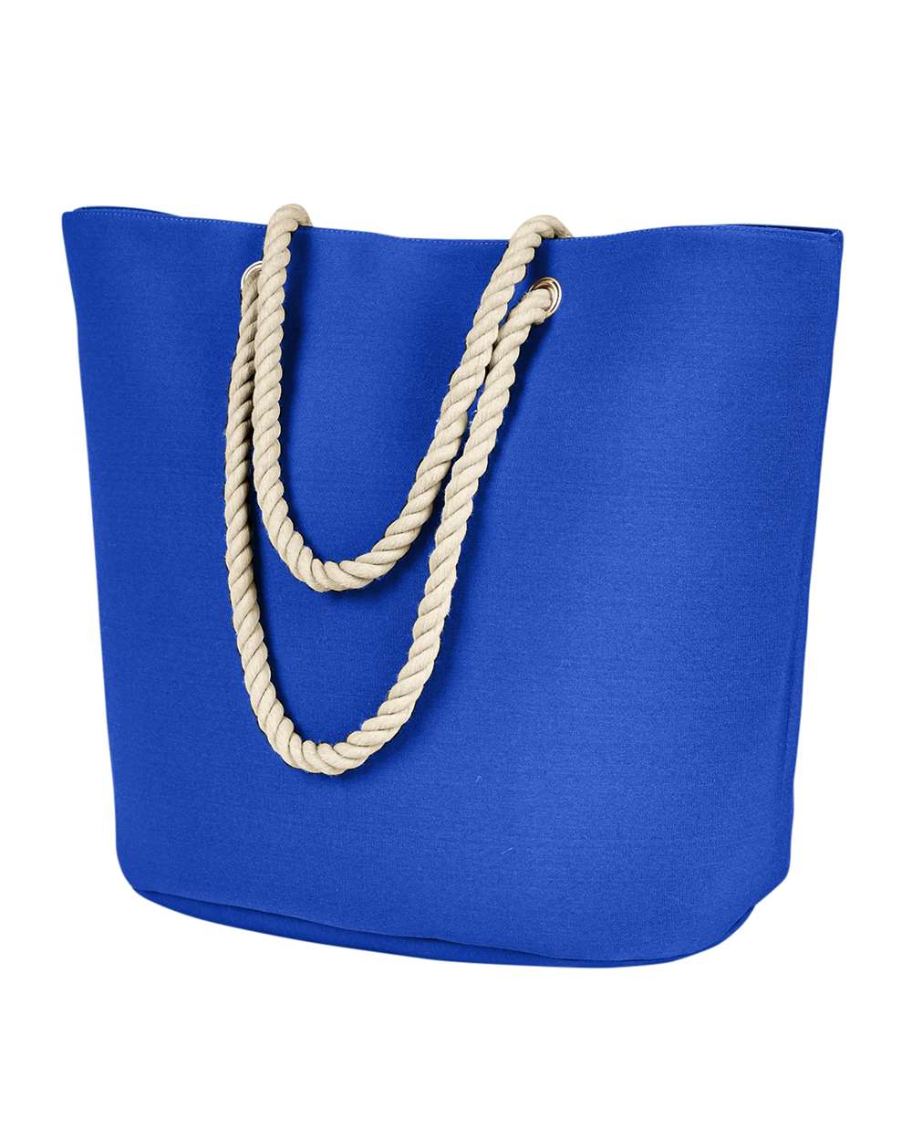 Front View of Royal Polyester Canvas Rope Tote - BE256