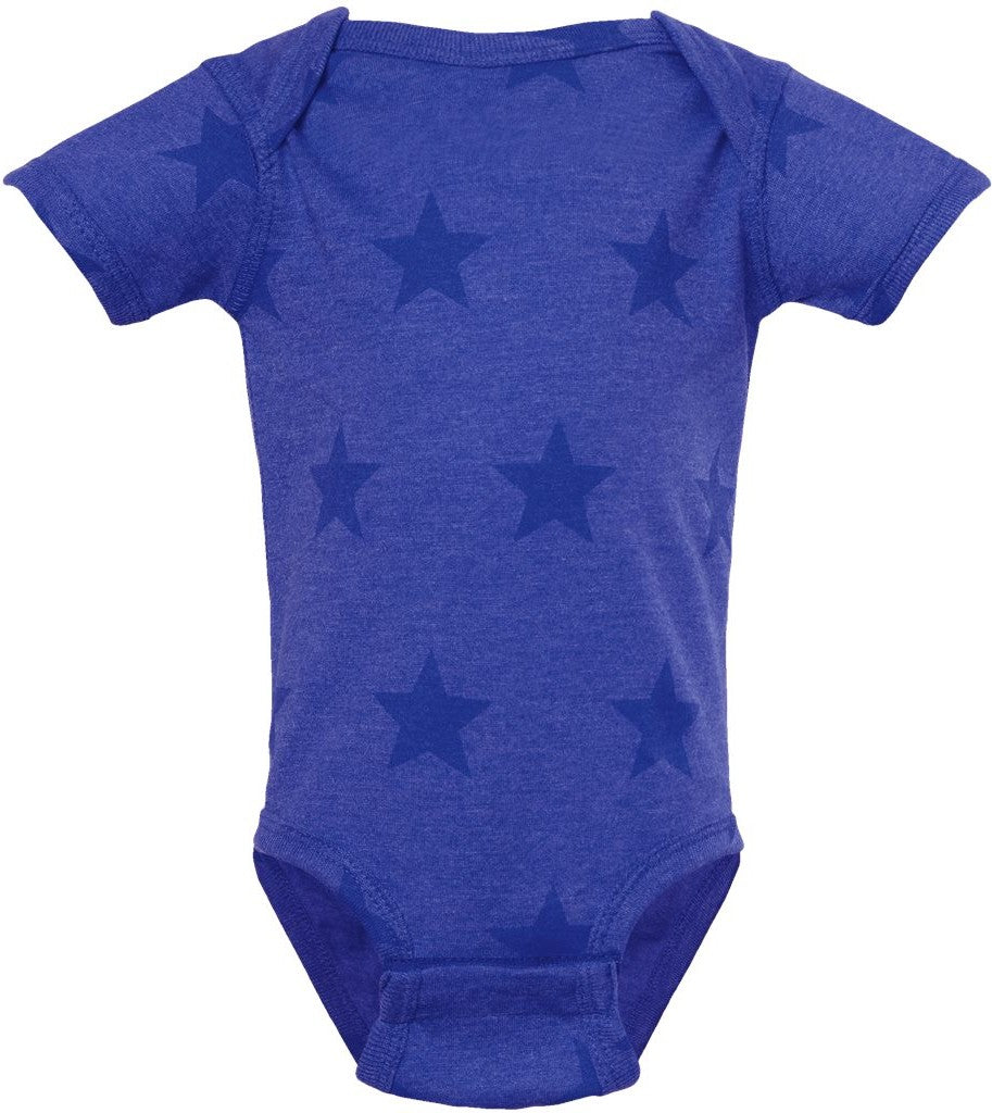 Front View of Royal Star Infant Star Print Bodysuit - 4329