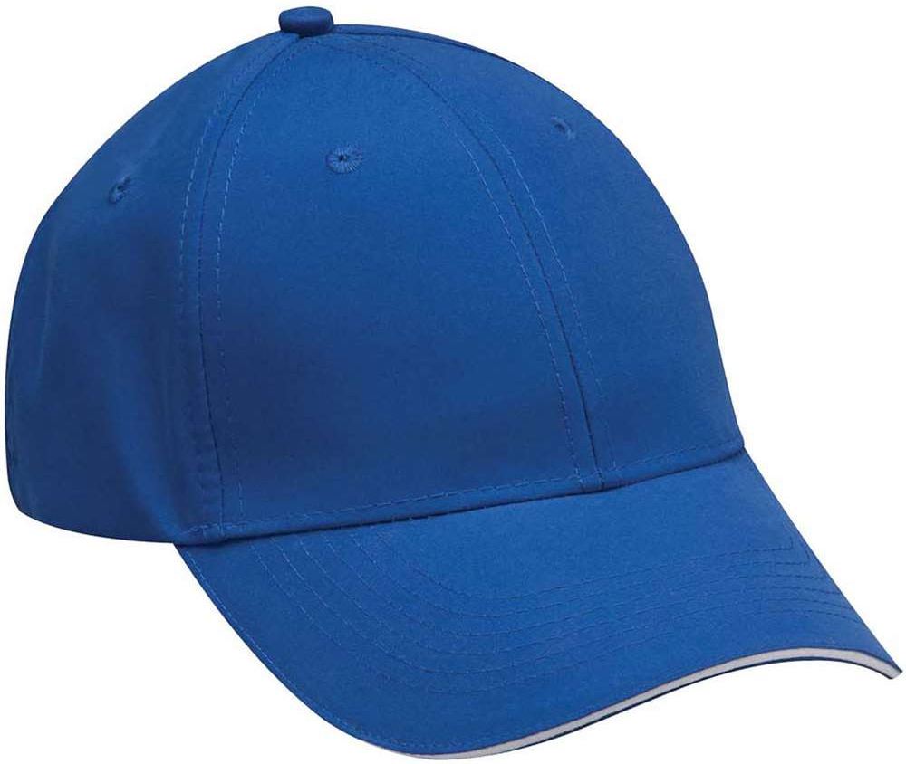 Front View of Royal/ White Performer Cap - PE102
