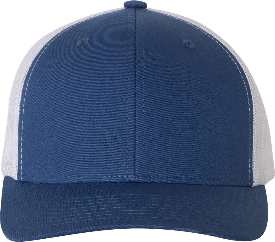 Front View of Royal/ White Retro Trucker Cap - 6606