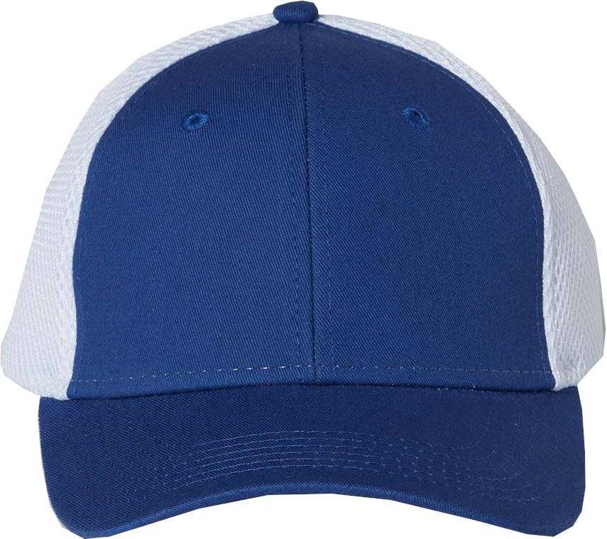 Front View of Royal/ White Spacer Mesh-Back Cap - 3200