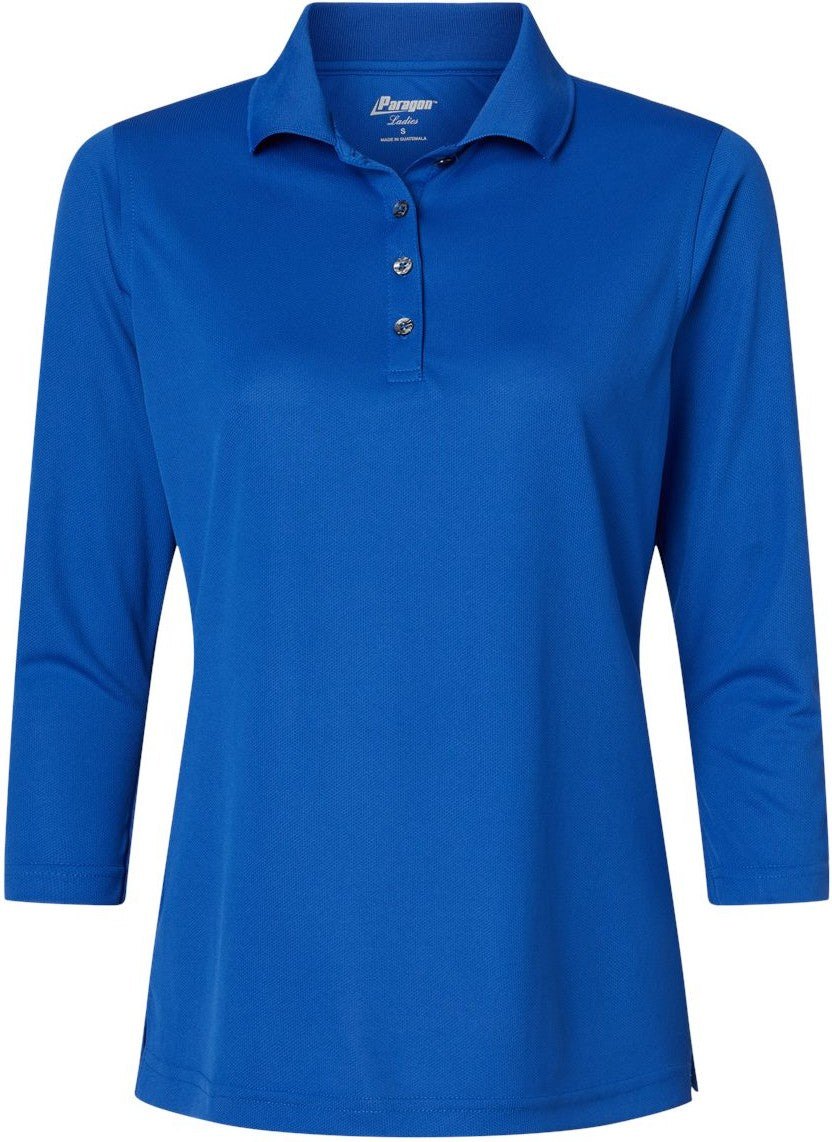 Front View of Royal Women's Lady Palm Three-Quarter Sleeve Polo - 120