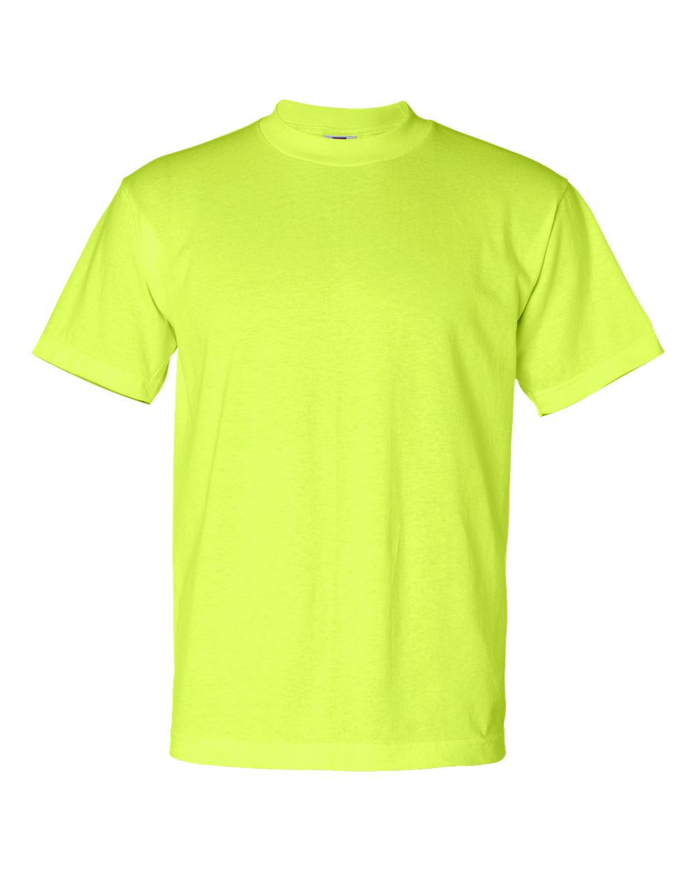 Front View of Safety Green USA-Made 50/50 T-Shirt - 1701