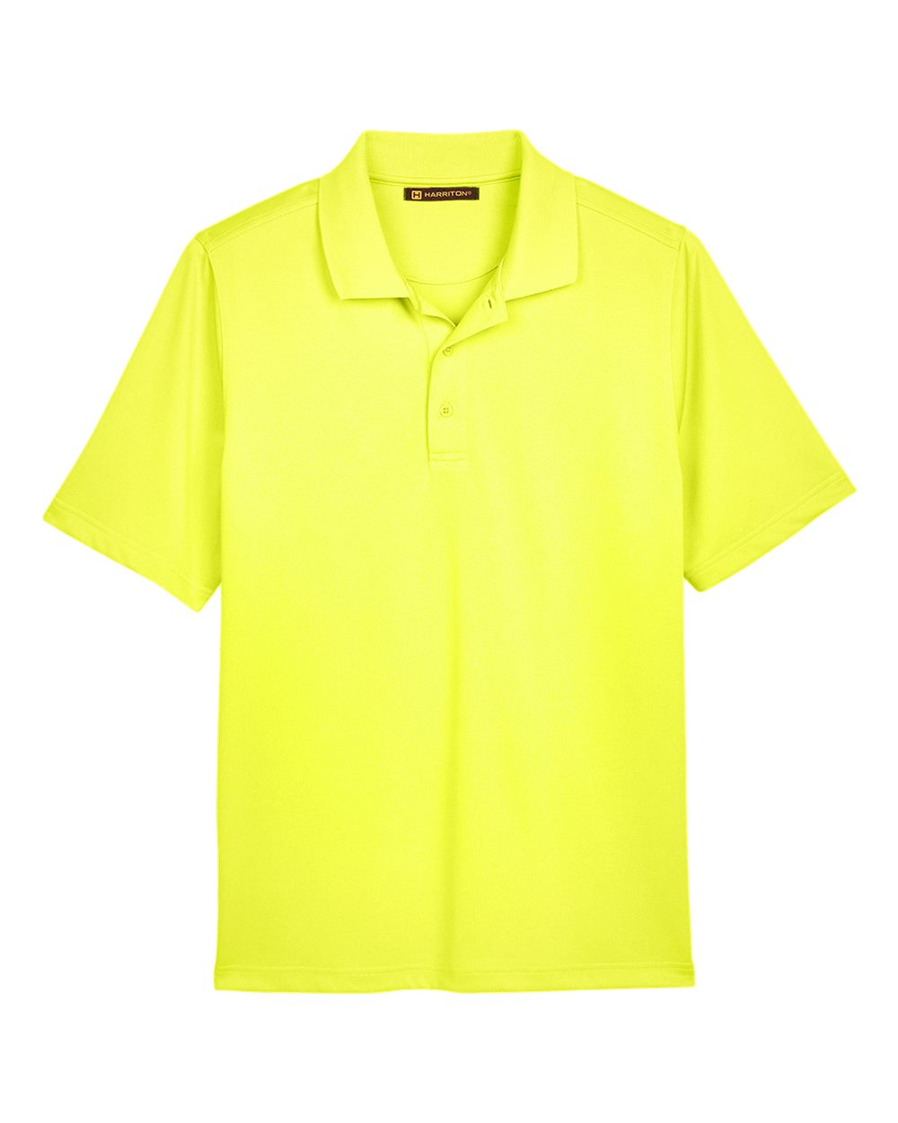 Front View of Safety Yellow Men's Advantage Snag Protection Plus Polo - M348