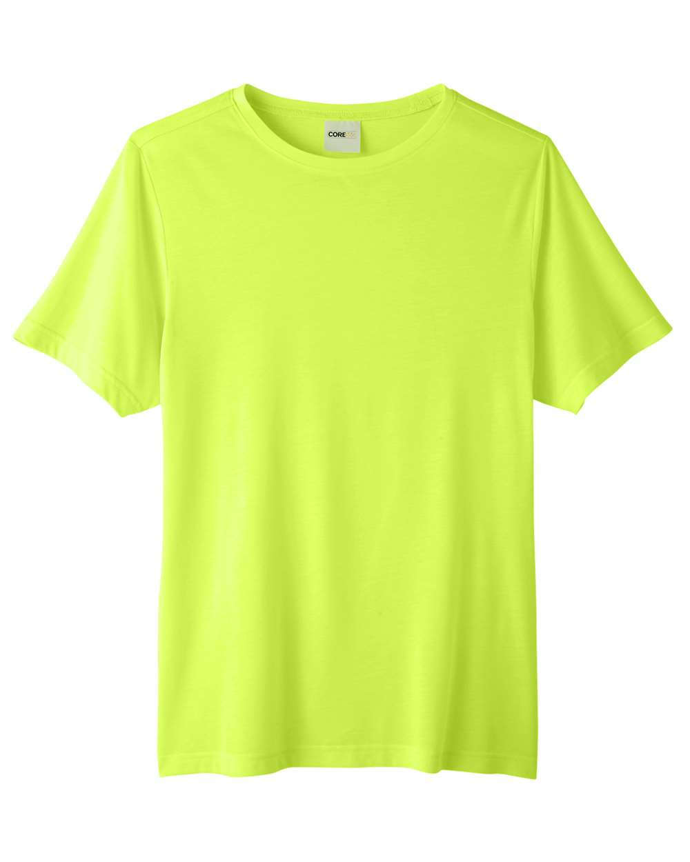 Front View of Safety Yellow Unisex Tall Fusion ChromaSoft™ Performance T-Shirt - CE111T