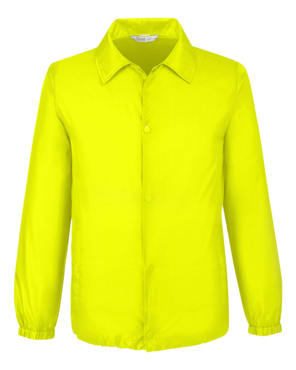 Front View of Safety Yellow Unisex Zone Protect Coaches Jacket - TT75