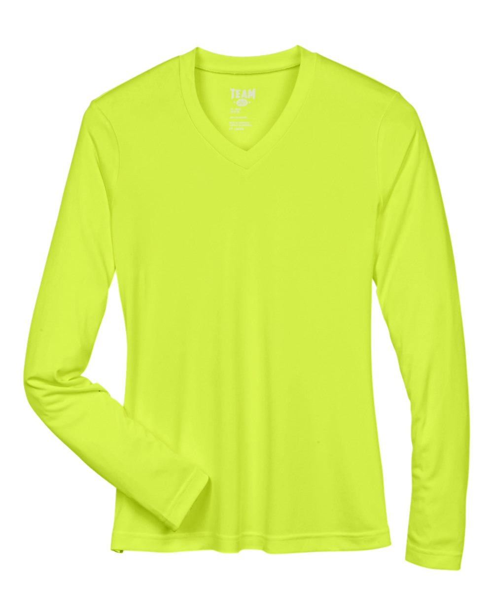 Front View of Safety Yellow Women's Zone Performance Long Sleeve T-Shirt - TT11WL