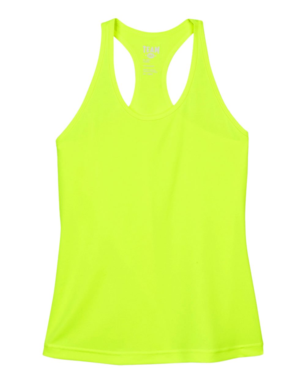 Front View of Safety Yellow Women's Zone Performance Racerback Tank - TT11WRC
