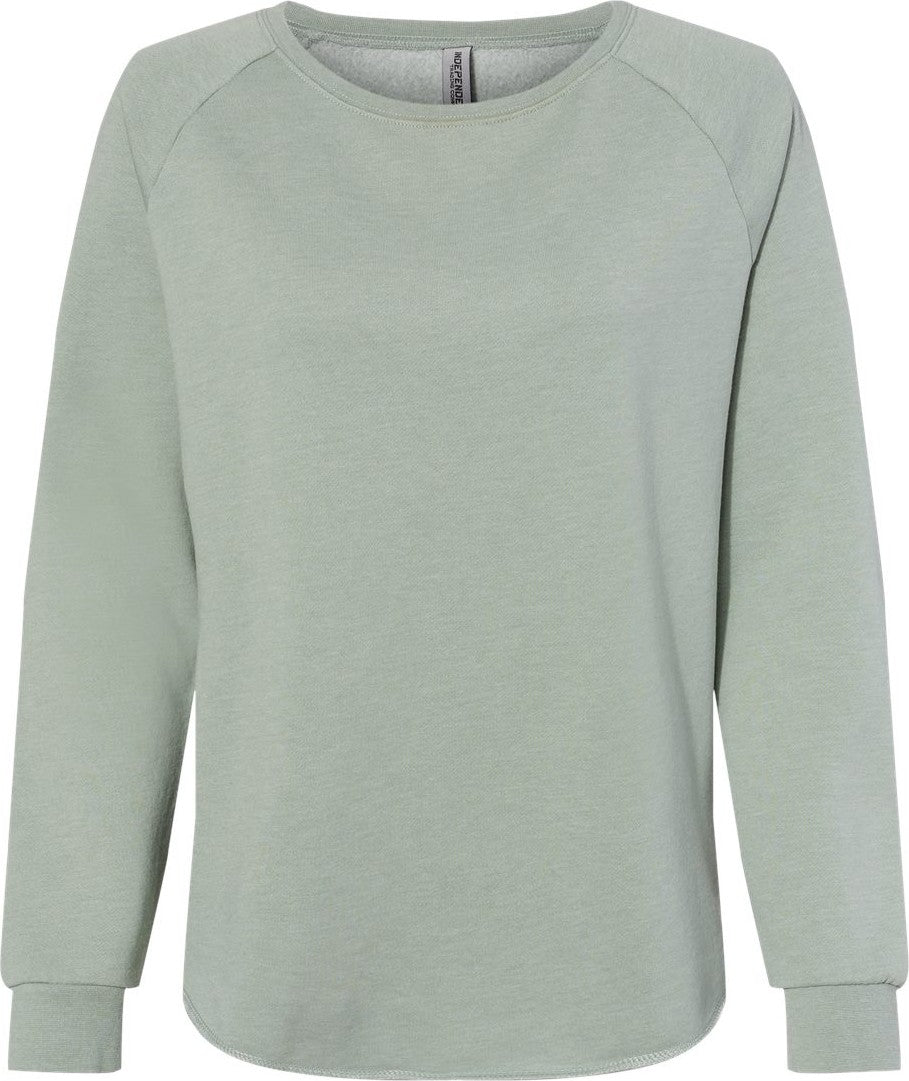 Front View of Sage Women's California Wave Wash Crewneck Sweatshirt - PRM2000