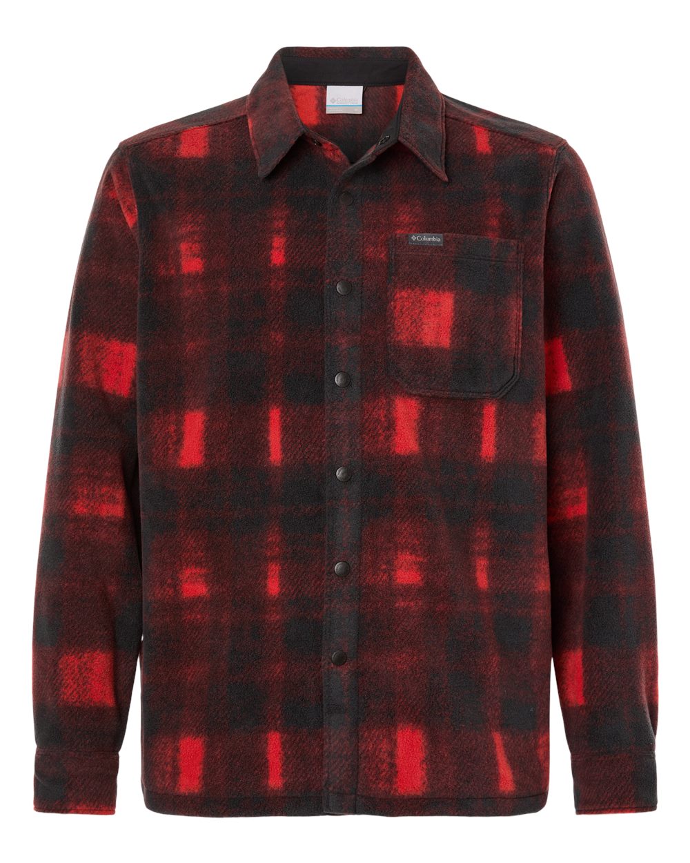Front View of Sail Red Omblur Men's Steens Mountain™ Printed Shirt Jacket II - 209769