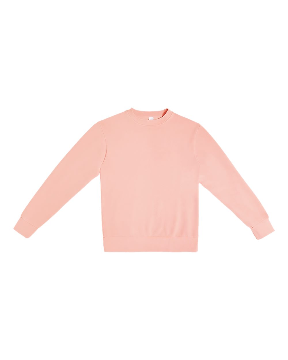 Front View of Salmon Pigment-Dyed Crewneck Sweatshirt - LS16004