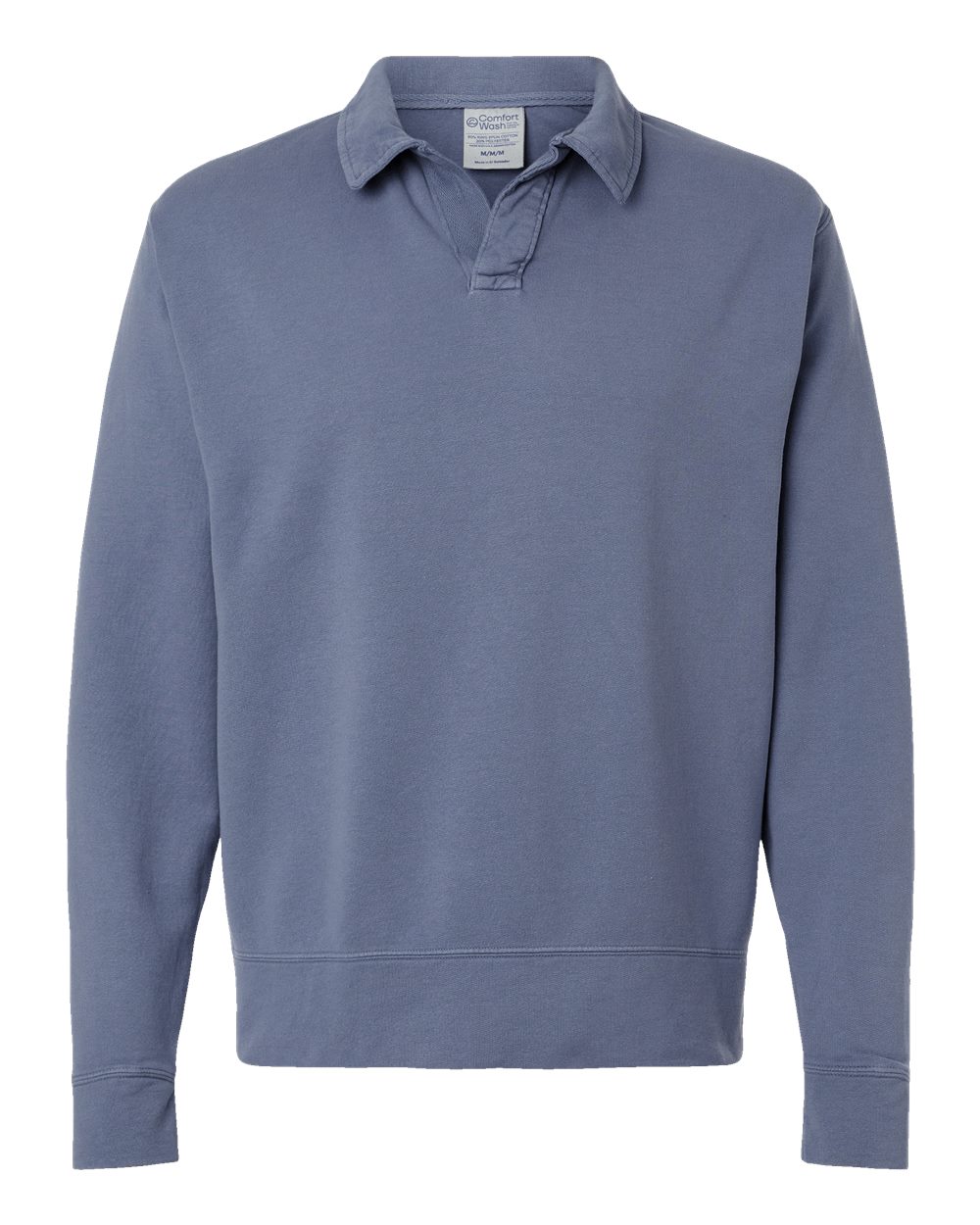 Front View of Saltwater Garment-Dyed Polo Collar Sweatshirt - GDH490
