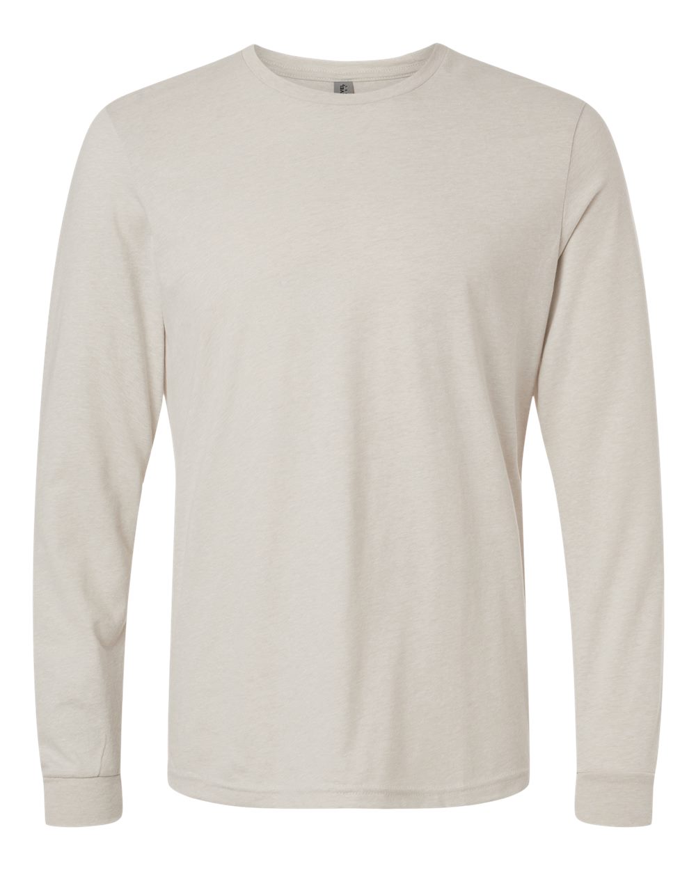 Front View of Sand CVC Long Sleeve T-Shirt - 6211