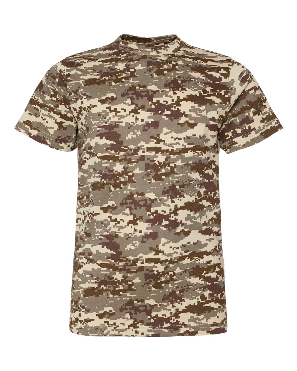 Front View of Sand Digital Youth Camouflage T-Shirt - 2207