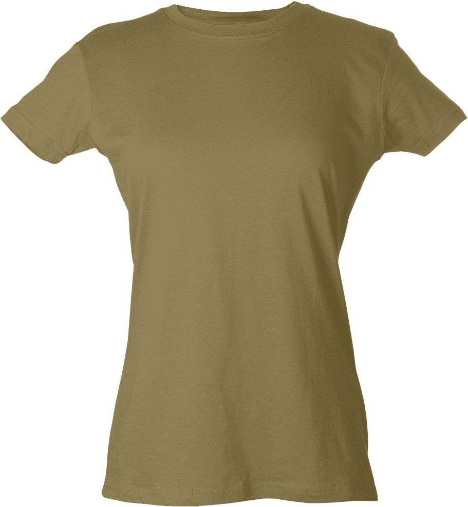 Front View of Sand (disc) Women's Fine Jersey Slim Fit T-Shirt - 213
