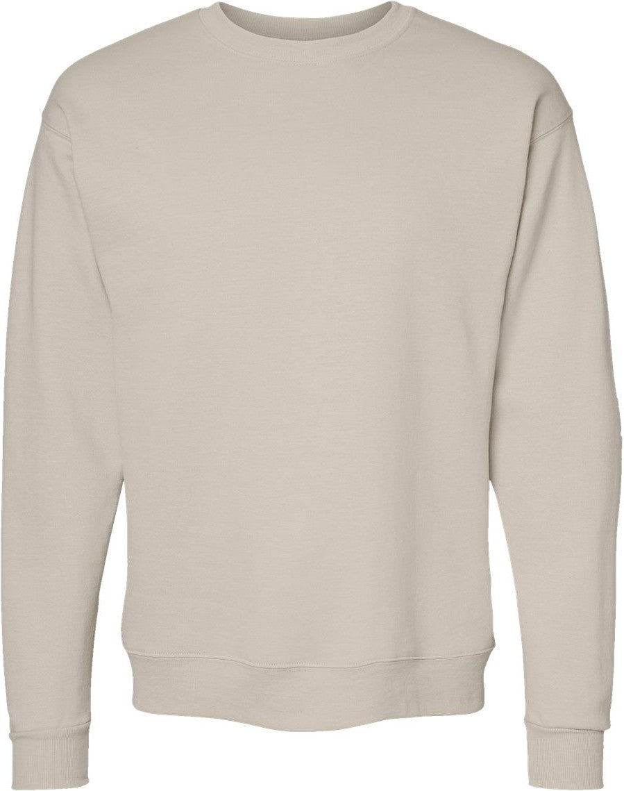 Front View of Sand Ecosmart® Crewneck Sweatshirt - P160