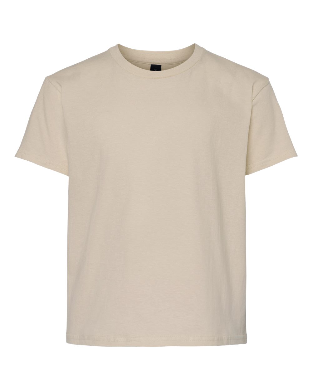 Front View of Sand Light Cotton Youth T-Shirt - 3000B
