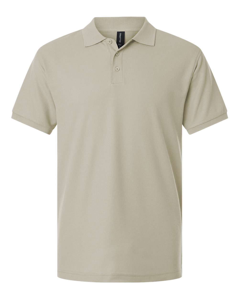 Front View of Sand Pique Polo - 62800