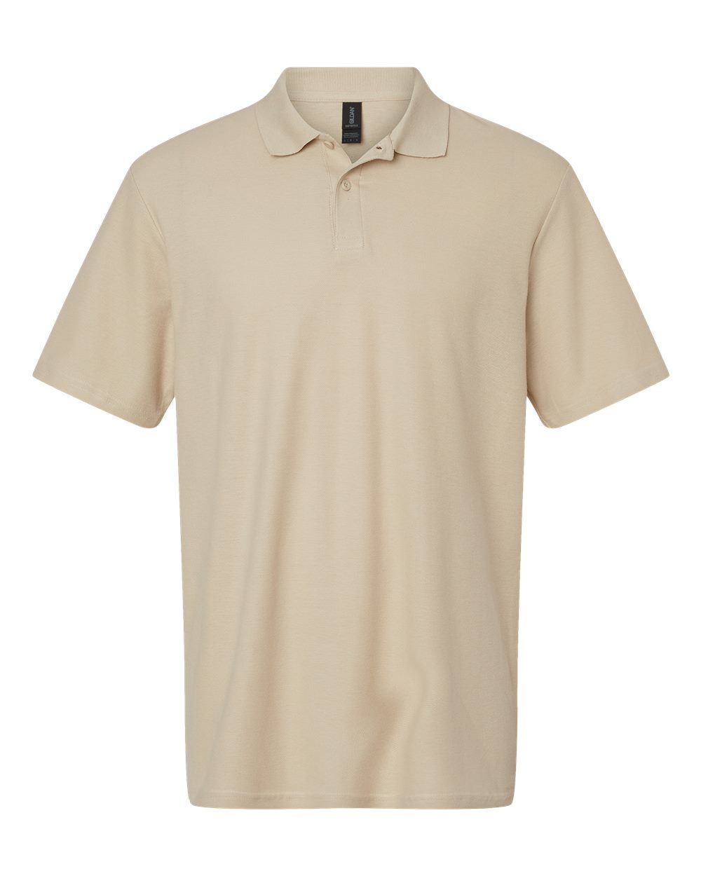 Front View of Sand Softstyle® Pique Polo - 64800