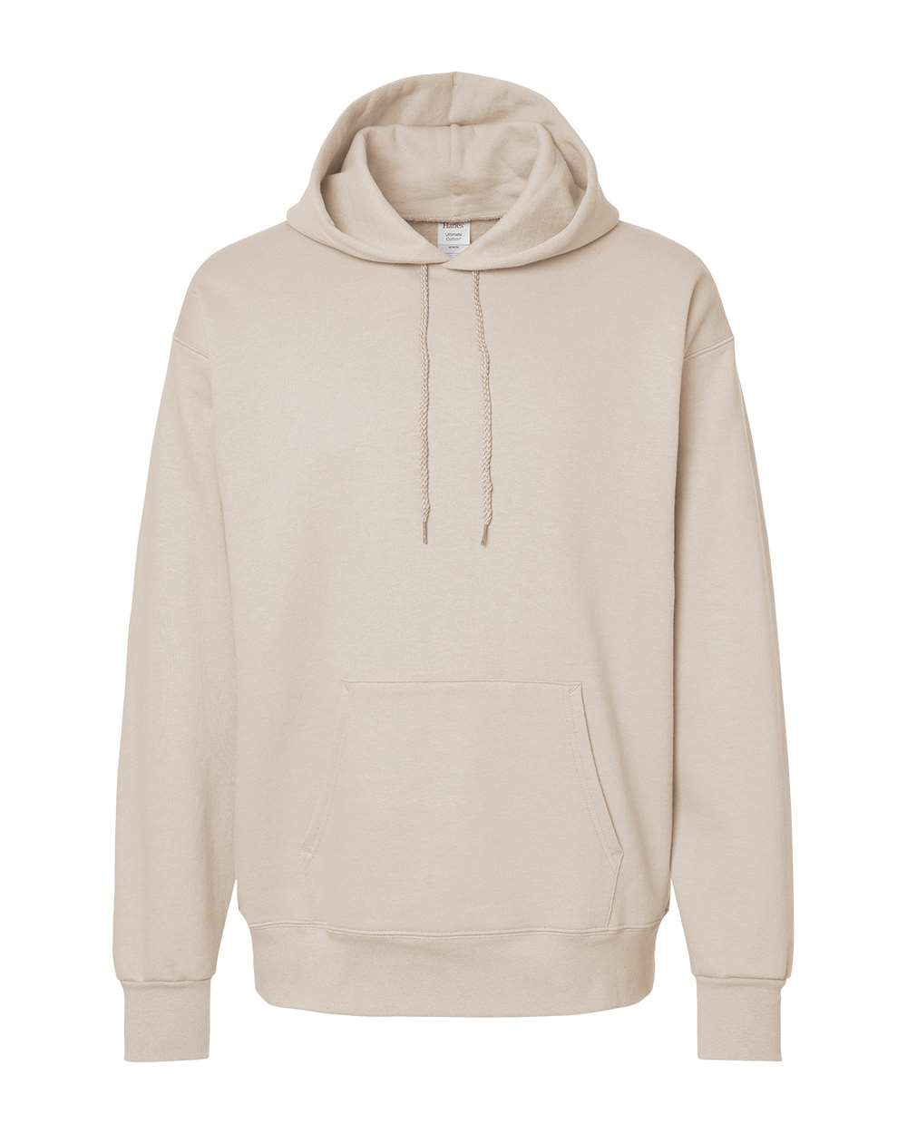 Front View of Sand Ultimate Cotton® Hooded Sweatshirt - F170