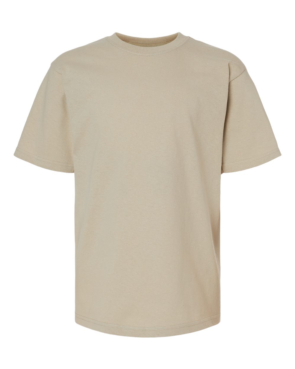Front View of Sand Youth Gold Soft Touch T-Shirt - 4850