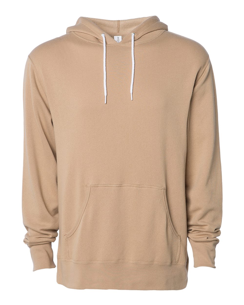 Front View of Sandstone Lightweight Hooded Sweatshirt - AFX90UN