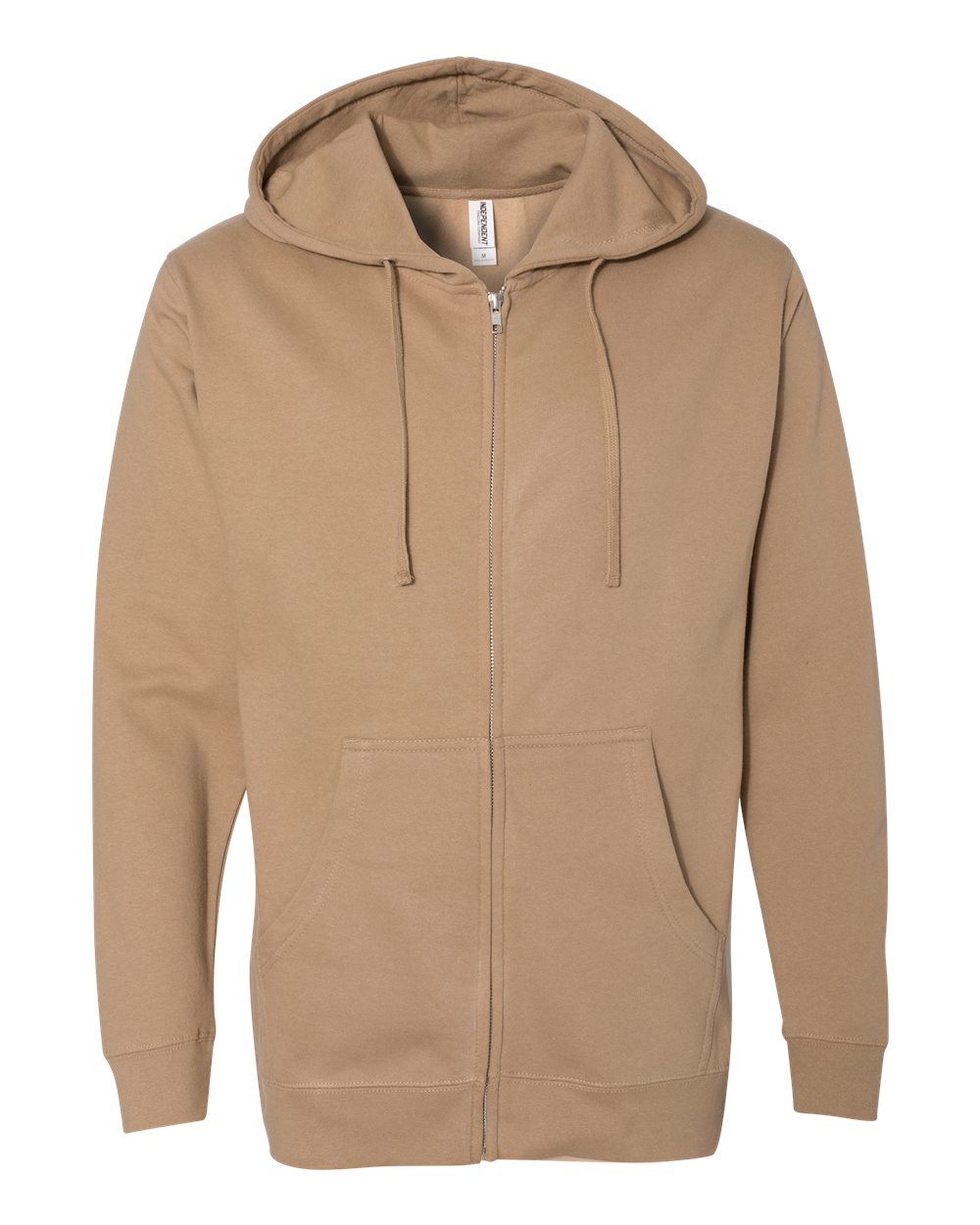 Front View of Sandstone Midweight Full-Zip Hooded Sweatshirt - SS4500Z