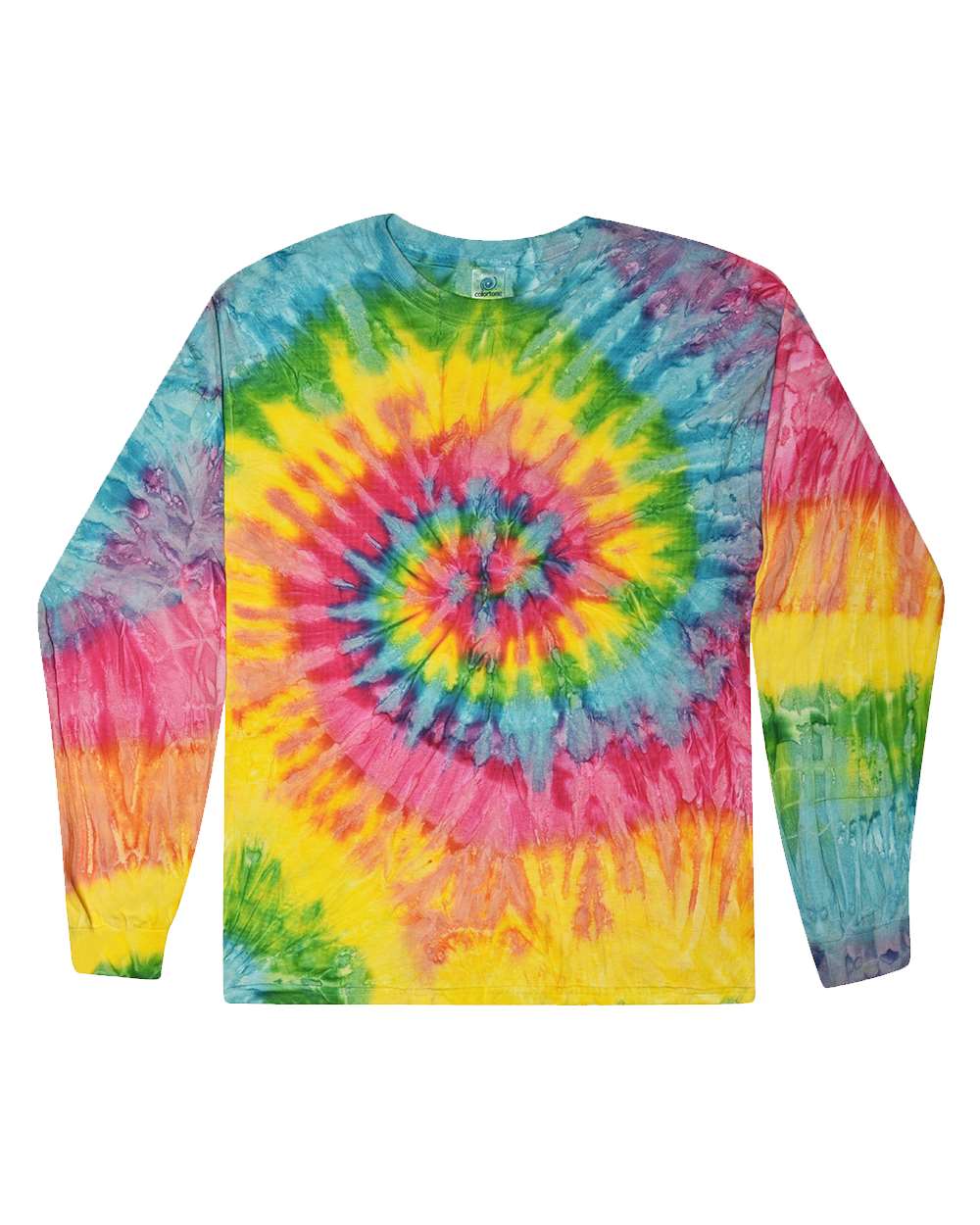 Front View of Saturn Tie-Dyed Long Sleeve T-Shirt - 2000
