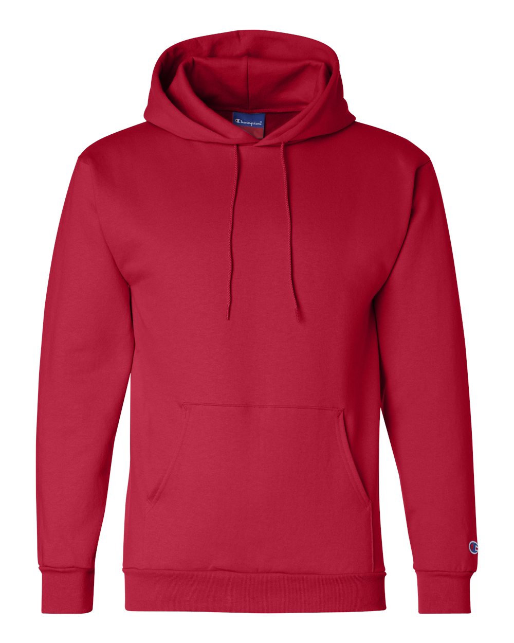 Front View of Scarlet Powerblend® Hooded Sweatshirt - S700