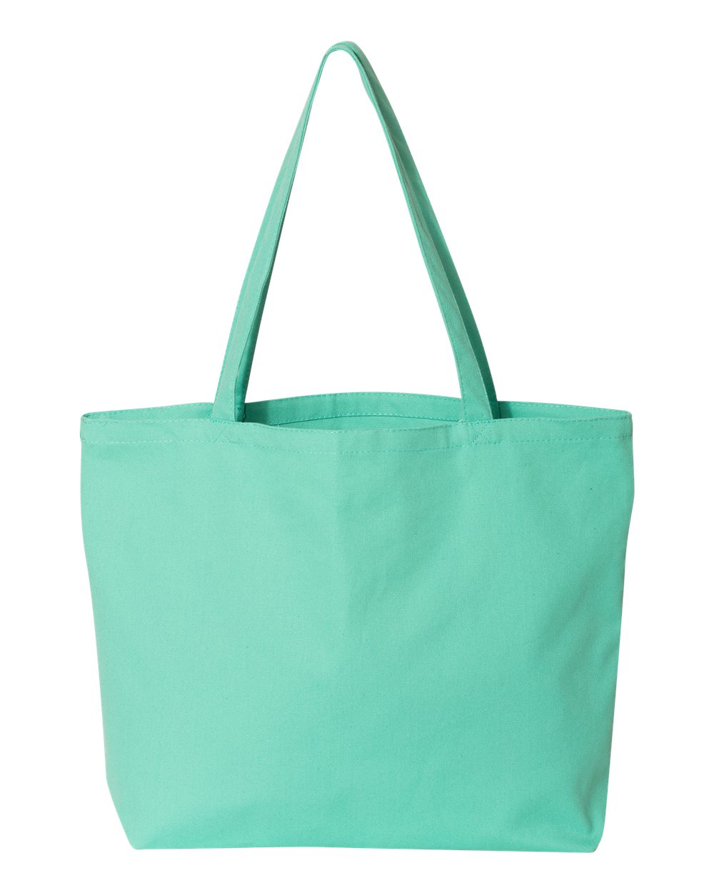 Front View of Sea Glass Green Seaside Pigment-Dyed Large Tote - 8507