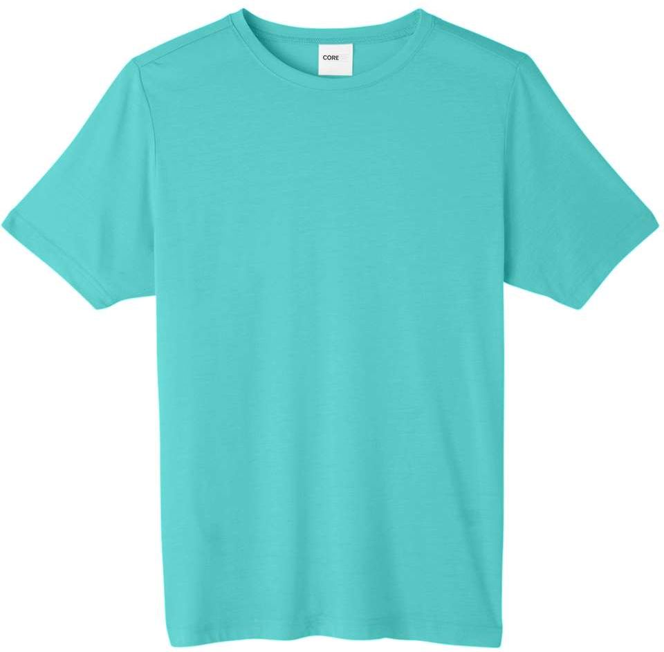 Front View of Sea Glass Unisex Fusion ChromaSoft™ Performance T-Shirt - CE111