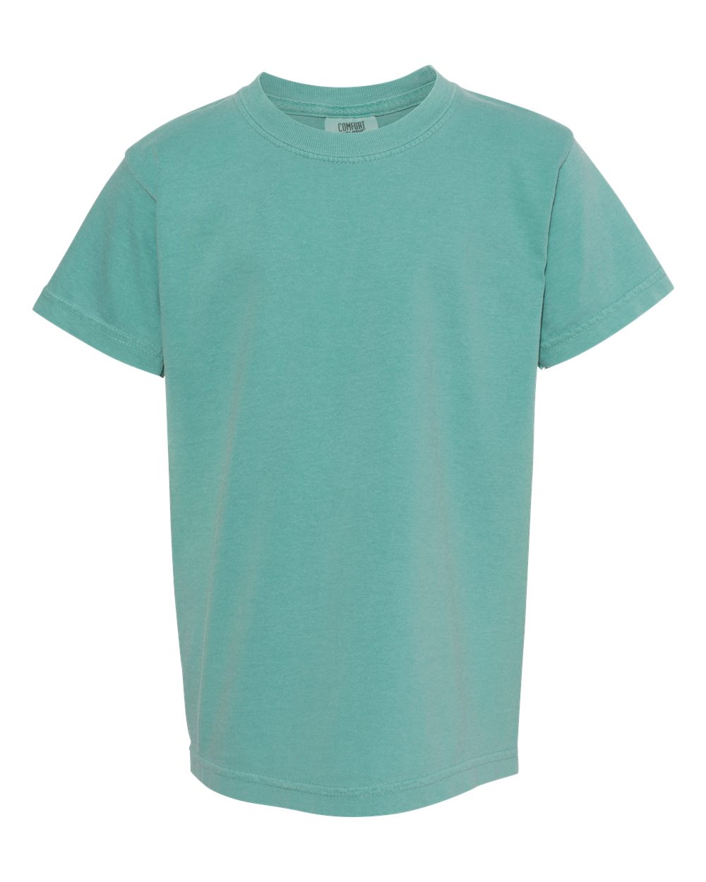 Front View of Seafoam Garment-Dyed Youth Heavyweight T-Shirt - 9018